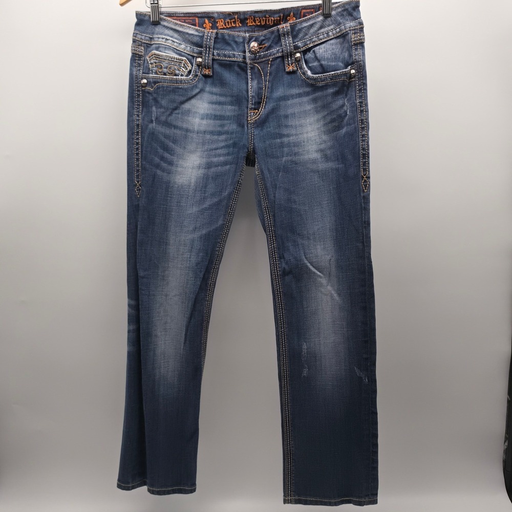 Rock Revival Debbie Straight Leg Jeans Womens 31x27.5 Medium Wash